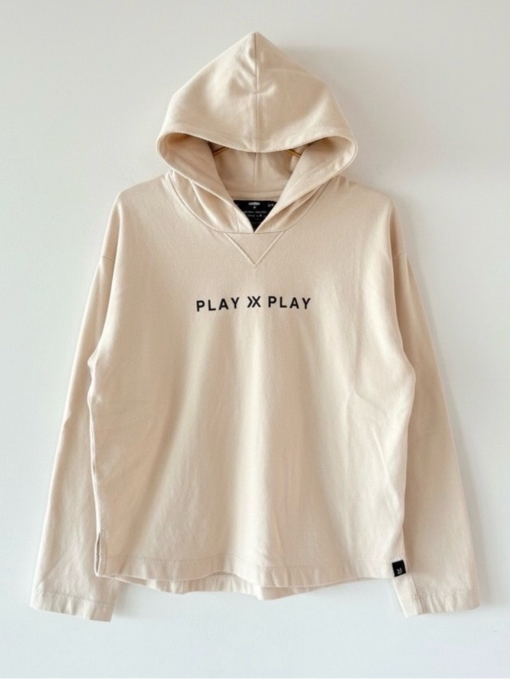PLAY X PLAY Girls Organic Cotton Hoodie Cream Beige Size 6-7 Like New